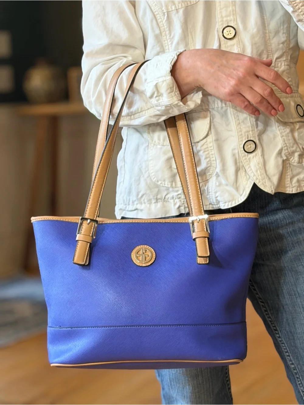 Gianni Bernini 2010’s Dopamine Dressing Royal Blue Tote Bag (EUC)